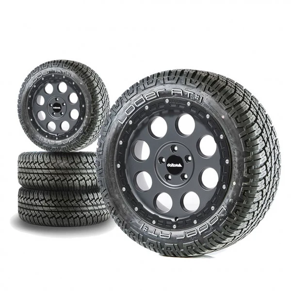 Komplettradsatz Klassik_B Rugged Gunmetal Grey 18x8.5 | Loder AT1 235/55R18 für FIAT Ducato 5/130 (250 | 2014 - 2024)